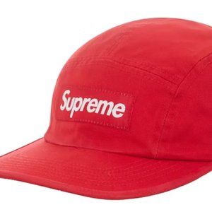 Supreme Washed Chino Twill Camp Cap - Red SS19